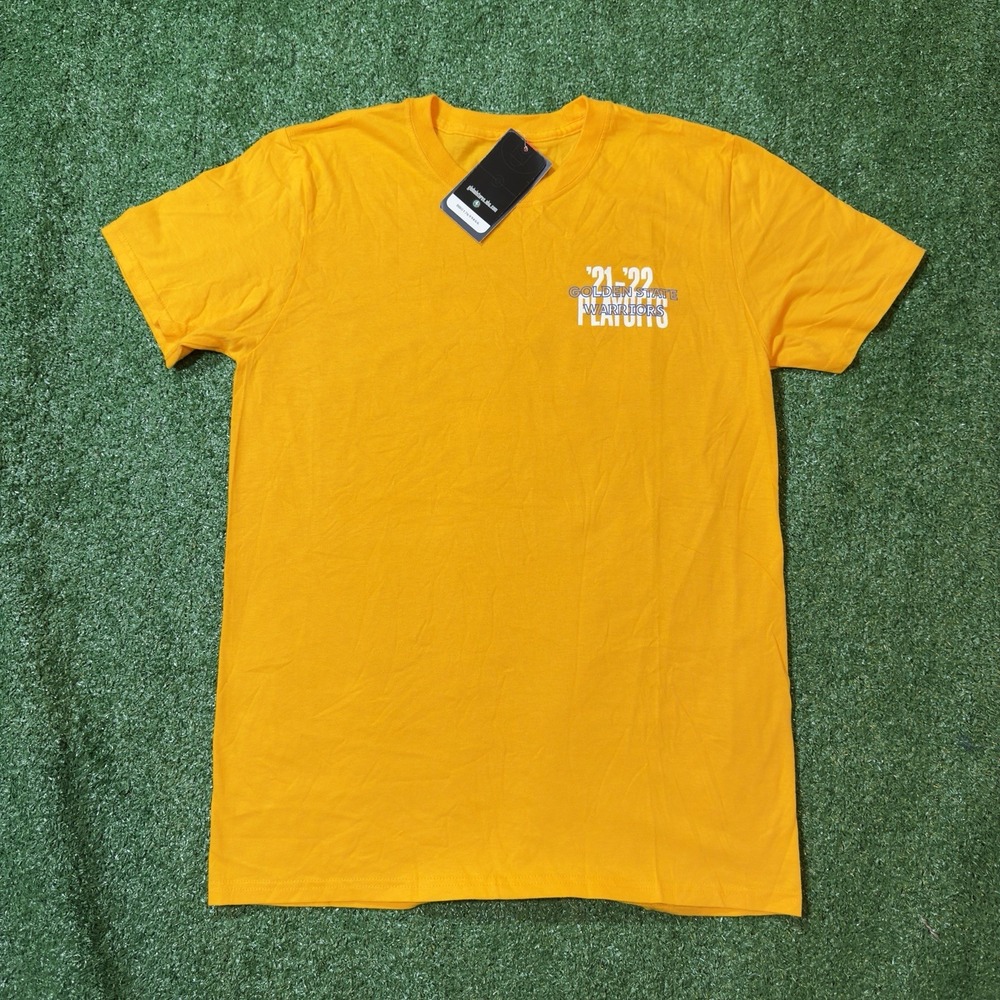 Golden State Warriors 2021/22 NBA Playoffs T-Shirt Medium Yellow NWT‎